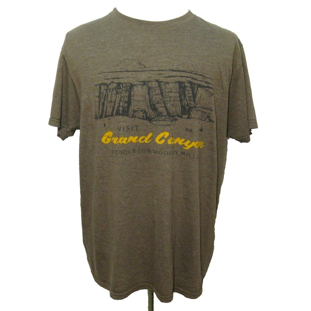 Grand Canyon Pendleton Graphic T-Shirt Mens Large Brown Short Sleeve Cotton Top